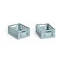 HAY - Colour Crate Mand Mini, 17 x 13 cm, dusty blue, recycled (set van 2)