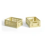 HAY - Colour Crate Mand Mini, 17 x 13 cm, lichtgeel, recycled (set van 2)