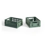 HAY - Colour Crate Mand Mini, 17 x 13 cm, saliegroen, recycled (set van 2)