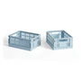 HAY - Colour Crate Mand Mini, 17 x 13 cm, zacht blauw, recycled (set van 2)