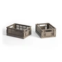 HAY - Colour Crate Mand Mini, 17 x 13 cm, warm grijs, recycled (set van 2)