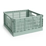 HAY - Colour Crate Basket Vierkant L, 42 x 42 cm, saliegroen, gerecycled