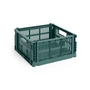 HAY - Colour Crate Vierkante M mand, 29,5 x 29,5 cm, donkergroen, gerecycled