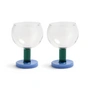 & klevering - Cantine coupe glas, 200 ml, blauw / groen (set van 2)