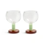 & klevering - Cantine coupe glas, 200 ml, amber / groen (set van 2)
