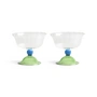 & klevering - Tulip Coupe glas, 300 ml, groen (set van 2)