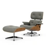 Vitra - Lounge Chair & Ottoman, gepolijst, natuurlijk kersen, Nubia, crème / donkerbruin (nieuwe afmetingen)