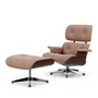 Vitra - Lounge Chair & Ottoman, gepolijst, donker walnoot, Nubia, ivoor / perzik (nieuwe afmetingen)