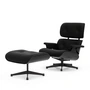 Vitra - Lounge Chair & Ottoman, zwart, kastanje zwart, Premium F leder, nero (nieuwe afmetingen)