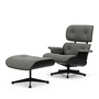 Vitra - Lounge Chair & Ottoman, zwart, kastanje zwart, Nubia, salt'n pepper (nieuwe afmetingen)