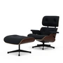 Vitra - Lounge Chair & Ottoman, zwart, donker walnoot, Nubia, antraciet / zwart (nieuwe afmetingen)