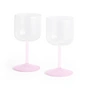 HAY - Tint Wijnglas, helder / jade roze / licht roze (set van 2)