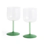 HAY - Tint Wijnglas, helder / jade lichtgroen / jade donkergroen (set van 2)