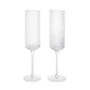 Ferm Living - Ripple Champagneglas, helder (set van 2)