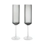 Ferm Living - Ripple Champagneglas, grijs gerookt (set van 2)