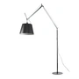 Artemide - Tolomeo Mega vloerlamp met dimmer, satijnen kap Ø 32 cm, aluminium zilver / zwart