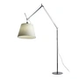Artemide - Tolomeo Mega vloerlamp met dimmer, perkament kap Ø 42 cm, zilver