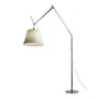 Artemide - Tolomeo Mega vloerlamp met dimmer, perkament kap Ø 36 cm, zilver