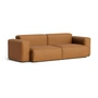 HAY - Mags Soft Sofa 2,5 zits met lage armleuning, combinatie 1, cognac (zeis) / naden: beige (viltglijders)