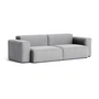 HAY - Mags Soft Sofa 2,5 zits met lage armleuning, combinatie 1, lichtgrijs ( Hallingdal 130) / naden: beige (viltglijders)