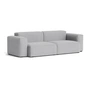 HAY - Mags Soft Sofa 2,5 zits met lage armleuningen, combinatie 1, lichtgrijs ( Linara 443) / naden: beige (viltglijders)