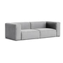 HAY - Mags Soft Sofa 2,5 zits, combinatie 1, lichtgrijs ( Hallingdal 130) / naden: beige (viltglijders)