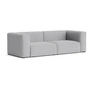 HAY - Mags Soft Sofa 2,5 zits, combinatie 1, lichtgrijs ( Linara 443) / naden: beige (viltglijders)