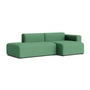 HAY - Mags Sofa 2,5 zits met lage armleuning rechts, combinatie 3, groen ( Steelcut 3 932) (viltglijders)