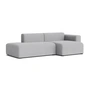 HAY - Mags Sofa 2,5 zits met lage armleuning rechts, combinatie 3, lichtgrijs ( Linara 443) (viltglijders)