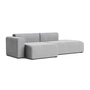 HAY - Mags Sofa 2,5 zits met lage armleuning links, combinatie 3, lichtgrijs ( Hallingdal 130) (viltglijders)