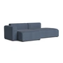 HAY - Mags Sofa 2,5 zits met lage armleuning links, combinatie 3, blue grey ( Turf ) (viltglijders)