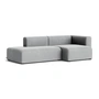 HAY - Mags Sofa 2,5 zits, combinatie 3, armleuning rechts / lichtgrijs ( Hallingdal 130) (viltglijders)