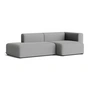 HAY - Mags Sofa 2,5 zits, combinatie 3, armleuning rechts / grijs ( Steelcut Trio 133) (viltglijders)