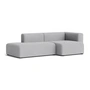 HAY - Mags Sofa 2,5 zits, combinatie 3, armleuning rechts / lichtgrijs ( Linara 443) (viltglijders)