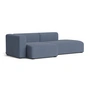 HAY - Mags Sofa 2,5 zits, combinatie 3, armsteun links / blauw ( Linara 198) (viltglijders)