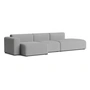 HAY - Mags Sofa 3 zits met lage armleuning links, combinatie 4, grijs ( Steelcut Trio 133) (viltglijders)