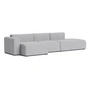 HAY - Mags Sofa 3 zits met lage armleuning links, combinatie 4, lichtgrijs ( Linara 443) (viltglijders)