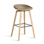 HAY - About A Stool AAS 32 H 75 cm, eiken gelakt / zwart staal / klei 2. 0 (kunststof glijders)