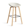 HAY - About A Stool AAS 32 H 75 cm, eiken gelakt / zwart staal / gemêleerd crème 2. 0 (kunststof glijders)
