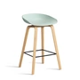 HAY - About A Stool AAS 32 H 65 cm, eiken gelakt / zwart staal / dusty mint 2. 0 (kunststof glijders)