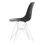 Vitra - Eames Plastic Side Chair DSR RE, wit / diepzwart (witte viltglijders)