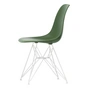 Vitra - Eames Plastic Side Chair DSR RE, wit / forest (witte viltglijders)