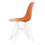 Vitra - Eames Plastic Side Chair DSR RE, wit / roest oranje (witte viltglijders)