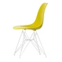 Vitra - Eames Plastic Side Chair DSR RE, wit / mosterd (witte viltglijders)