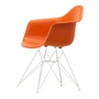 Vitra - Eames Plastic Armchair DAR RE, wit / roest oranje (witte viltglijders)