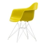 Vitra - Eames Plastic Armchair DAR RE, wit / mosterd (witte viltglijders)
