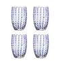 Bloomingville - Brinley drinkglazen, blauw (set van 4)