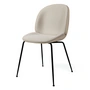 Gubi - Beetle Dining Chair Volledige bekleding (Conic Base), zwart / Vidar (146) / linnen Valencia (Exclusive Edition)