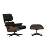Vitra - Lounge Chair & Ottoman zwart / gepolijst, donker notenhout, Nubia, antraciet / zwart (nieuwe afmetingen)