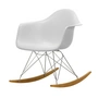 Vitra - Eames Plastic Fauteuil RAR RE, geelachtig esdoorn / chroom / katoen wit
